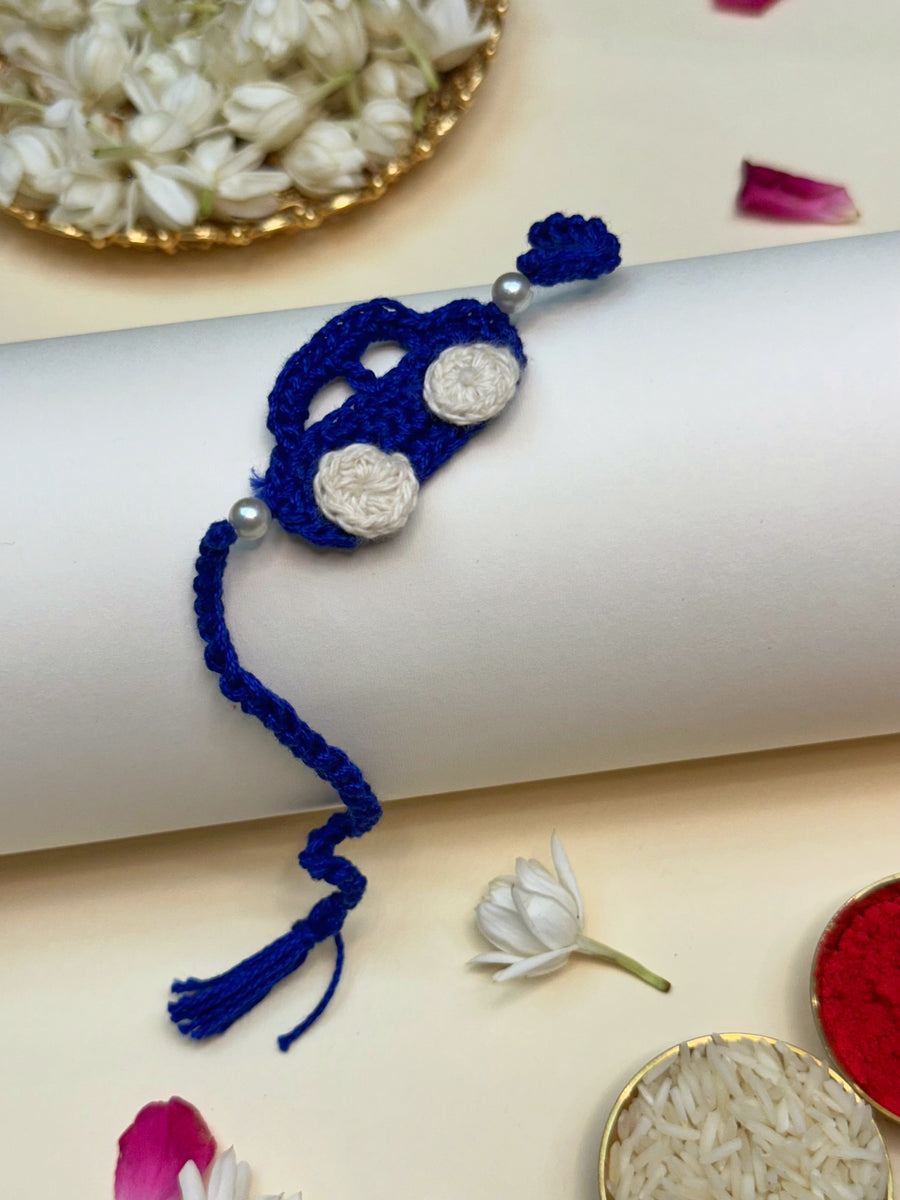 Blue crochet rakhi