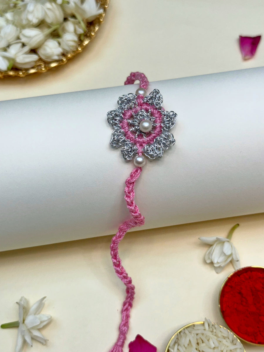 The silver stroke rakhi