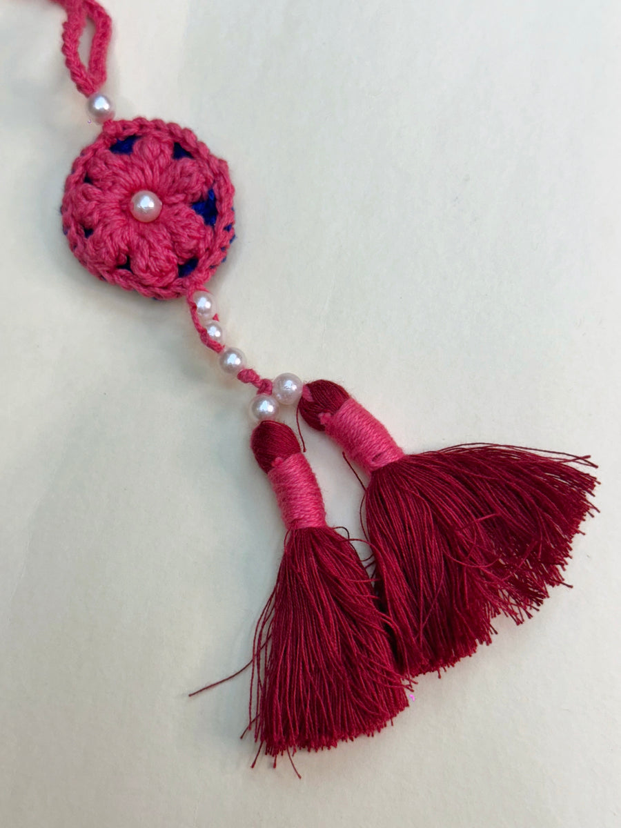 Red Flower Rakhi set