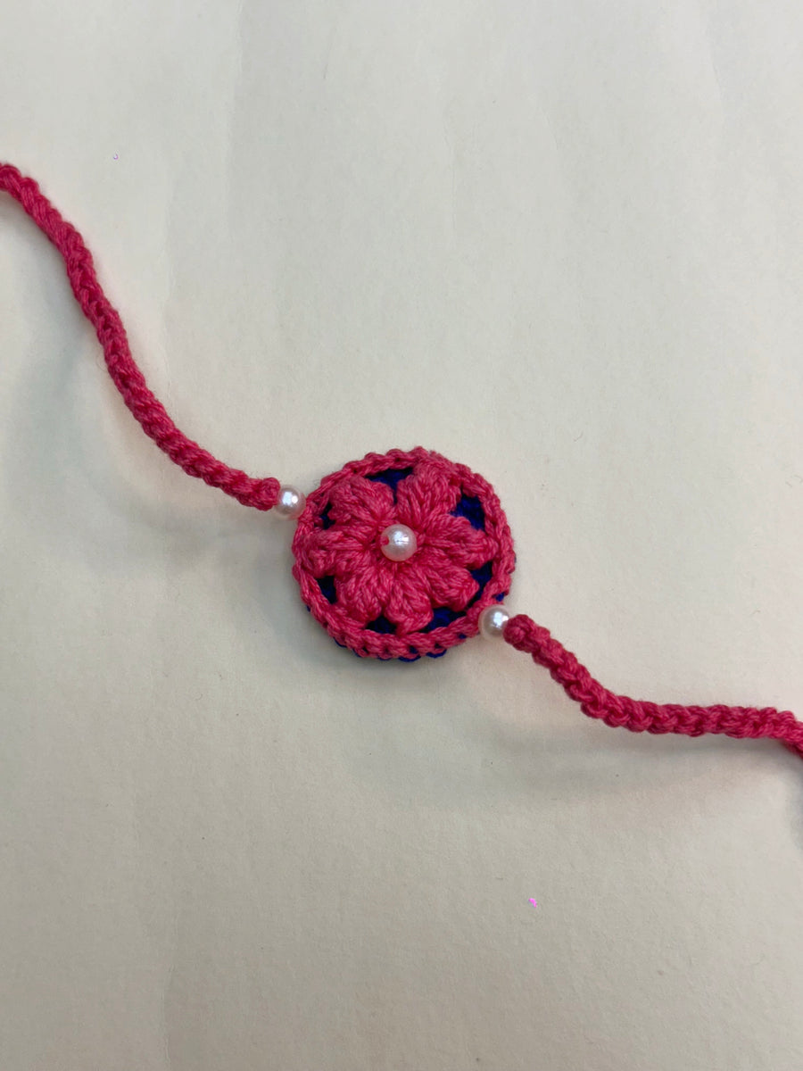 Red Flower Rakhi set