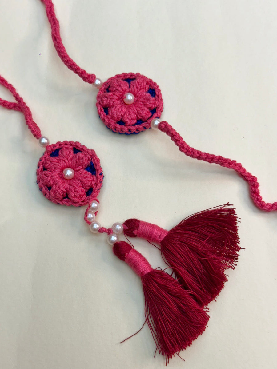 Red Flower Rakhi set