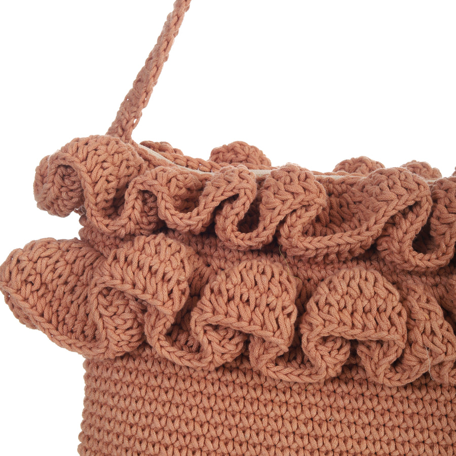 Ruffle Crochet Crossbody Bag