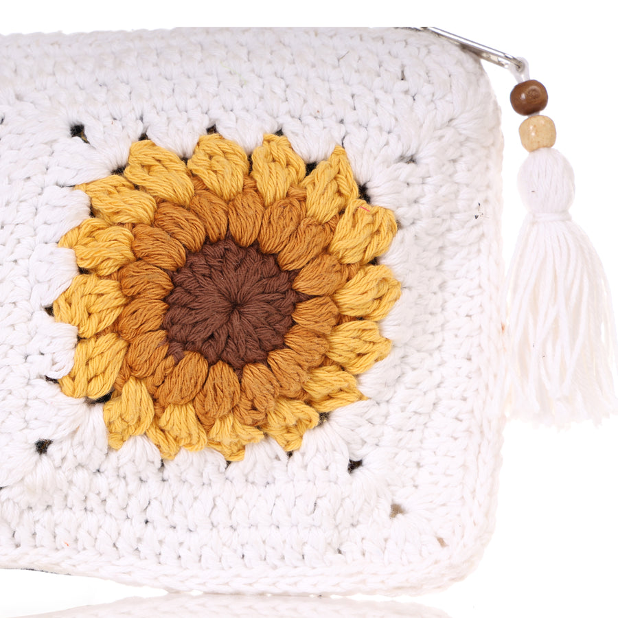 Sun-Flower Crochet Pouch