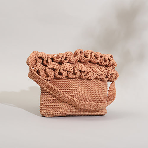 Ruffle Crochet Crossbody Bag