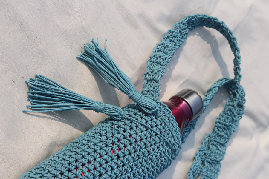 Water Bottle Crochet Tote Bag