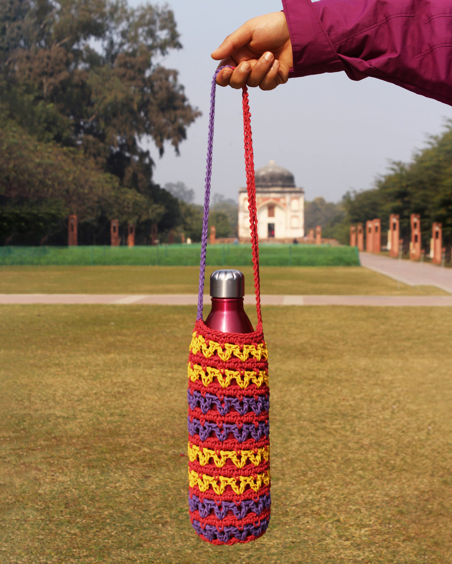 Water Bottle Crochet Tote Bag