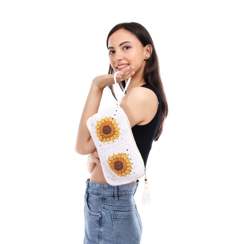 Sun-Flower Crochet Pouch