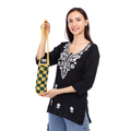 Checkered Crochet Water-Bottle Tote
