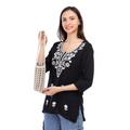 Checkered Crochet Water-Bottle Tote