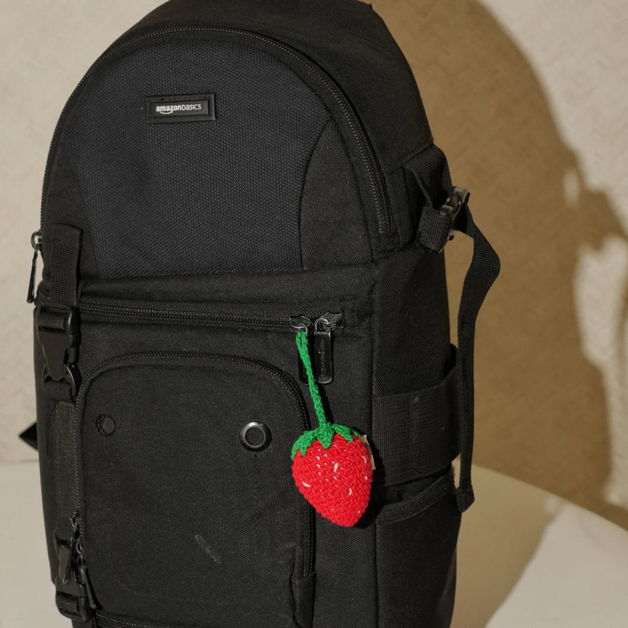 Strawberry Pop Crochet Keychain