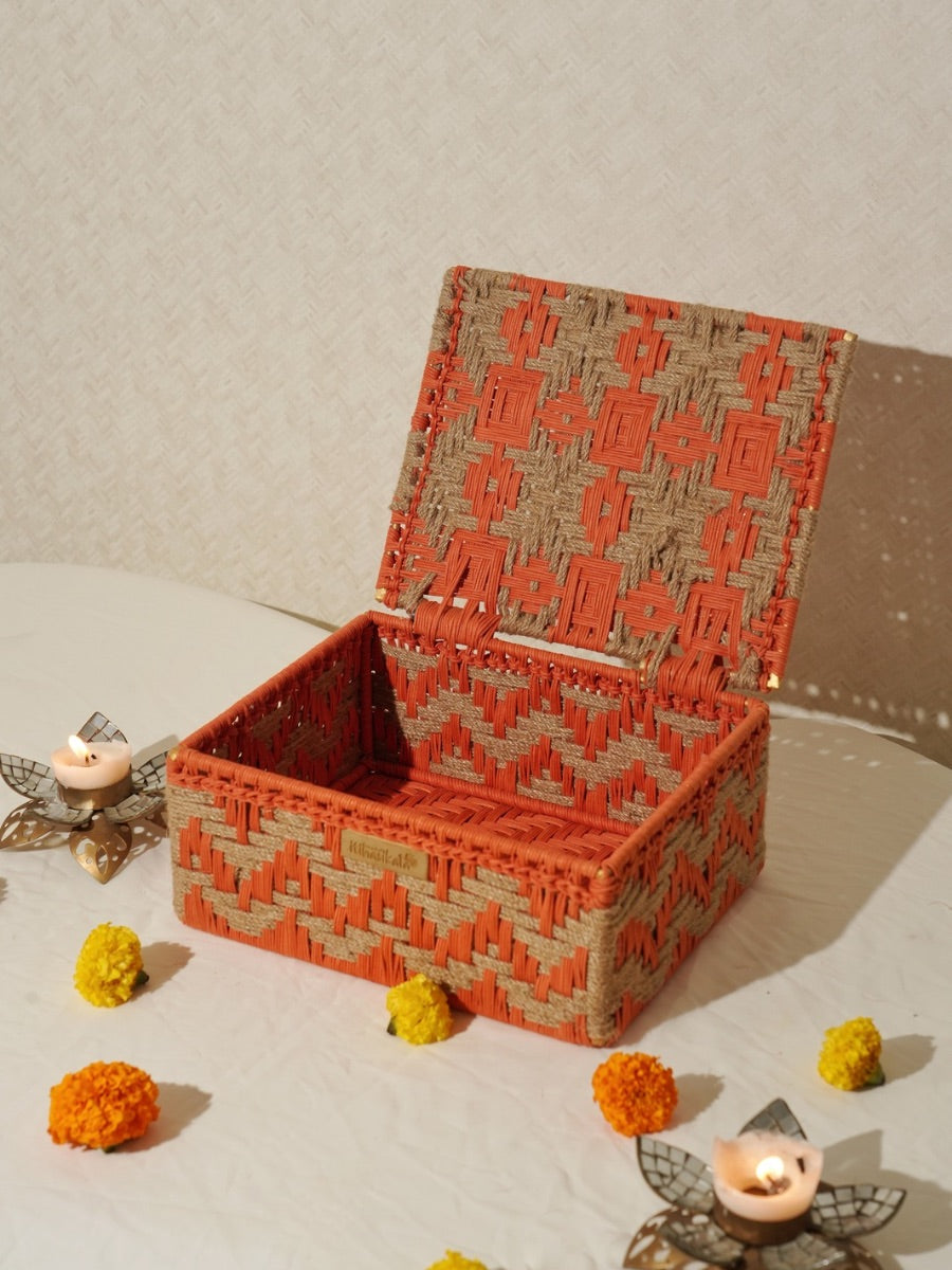 Terracotta Glow Handwoven Gift Box