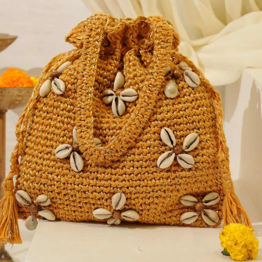 Shell Bloom Crochet Potli