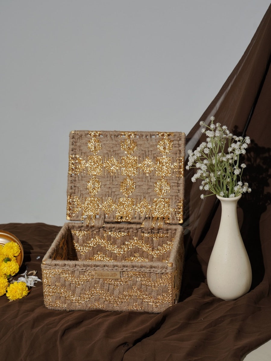 Golden Horizon Handwoven Gift Box