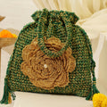 Emerald Lustrous Crochet Potli