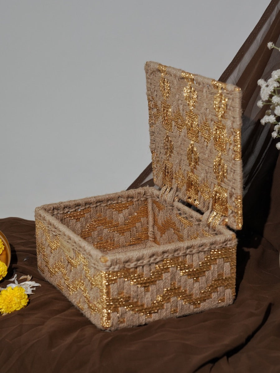 Golden Horizon Handwoven Gift Box