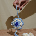 Floral Evil Eye Crochet Keychain