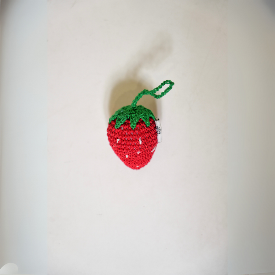 Strawberry Pop Crochet Keychain