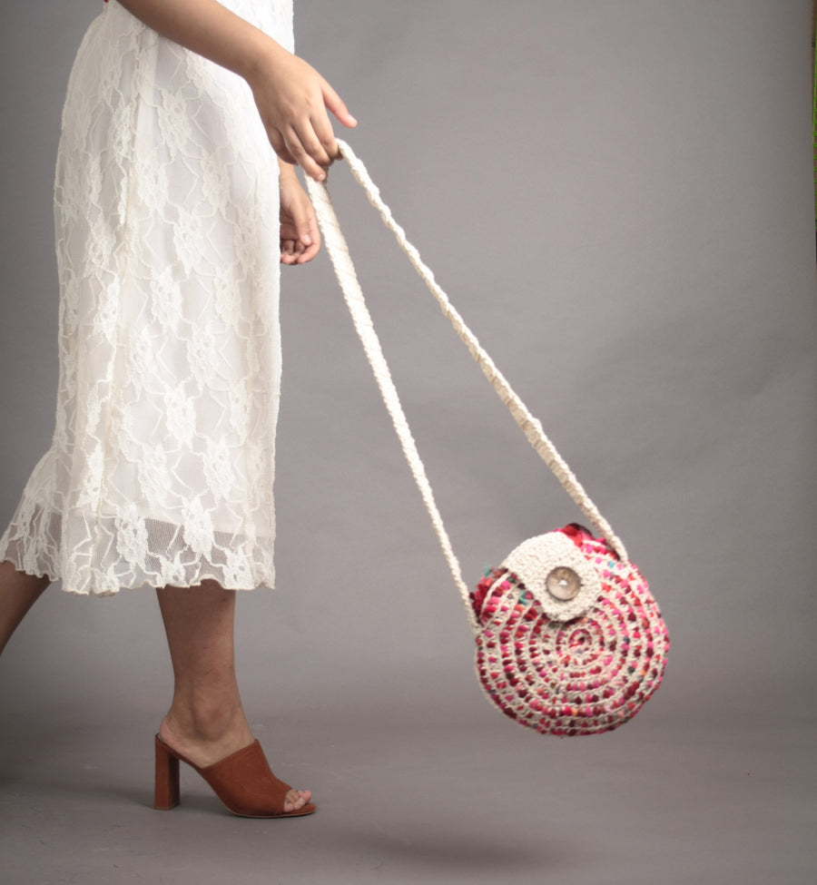 Round Katran Crochet Sling Bag