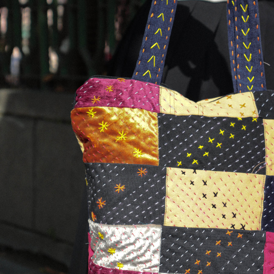 Patchwork Crochet Tote Bag