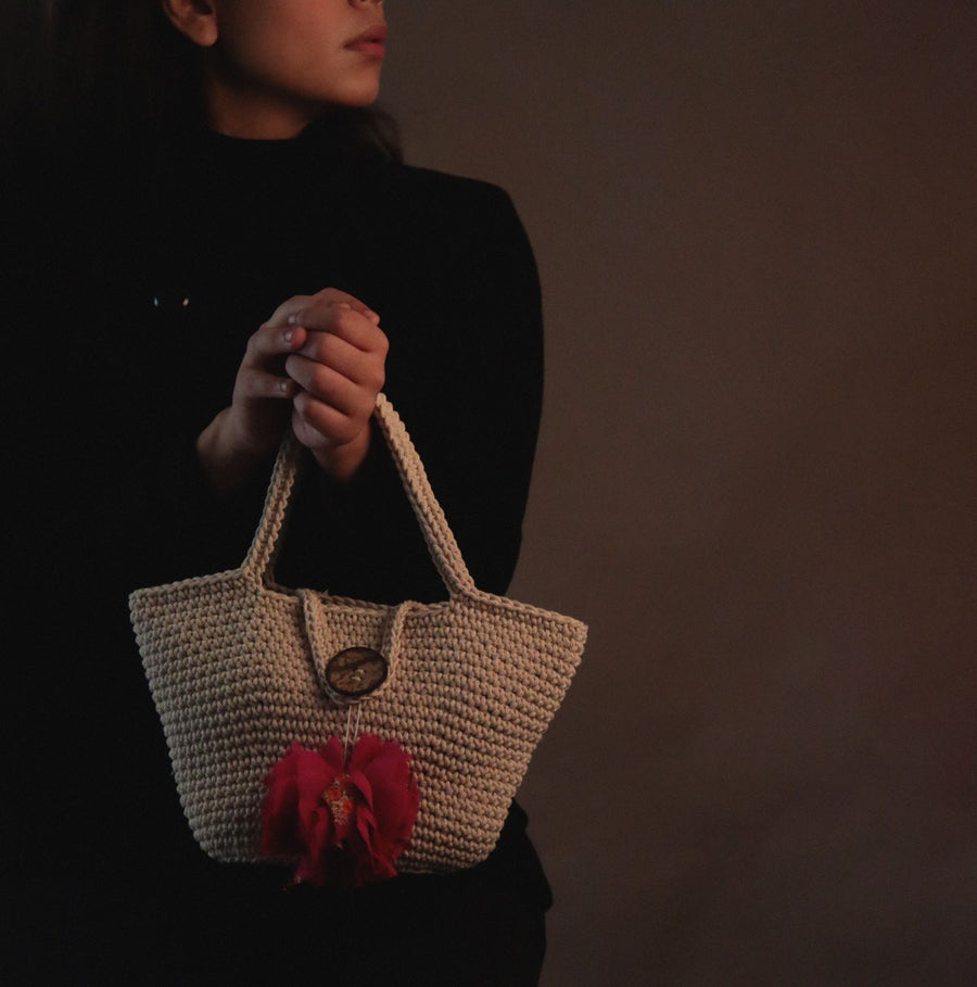 Crochet Basket Hand Bag