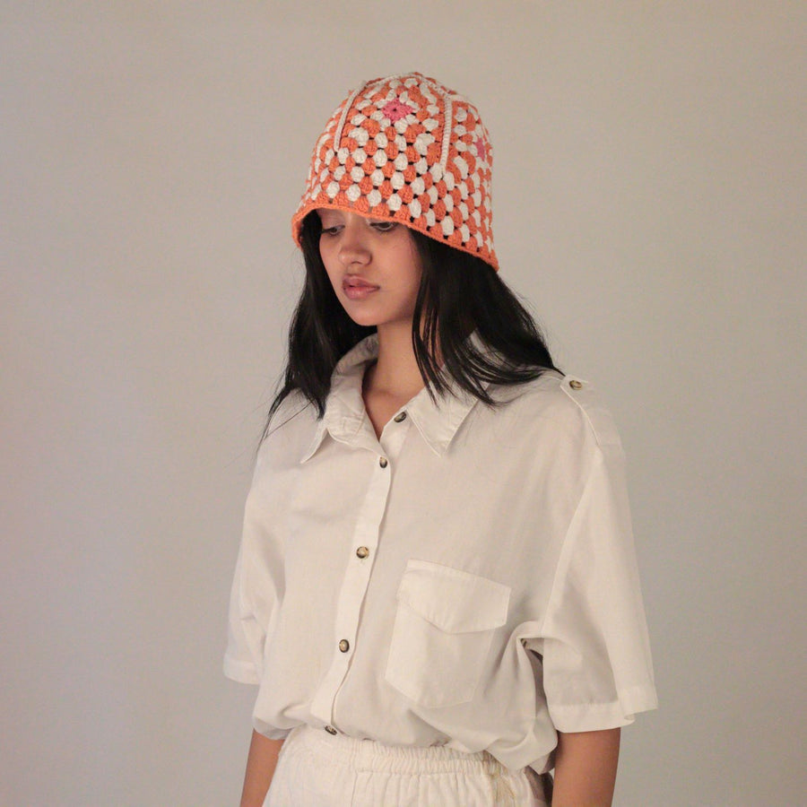 The Floral Chequered Bucket Hat