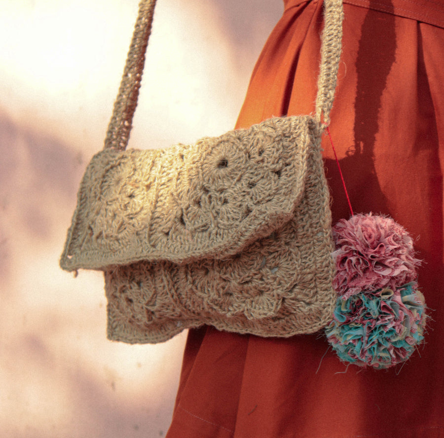 Crochet Jute Sling Bag