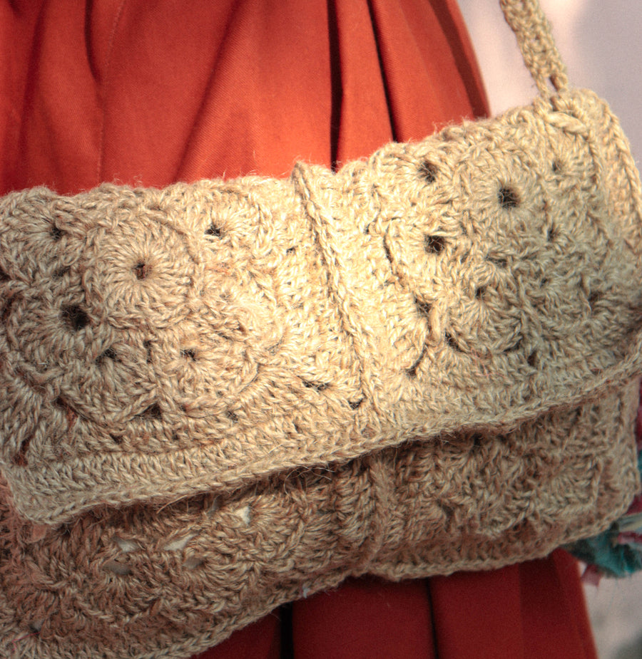 Crochet Jute Sling Bag
