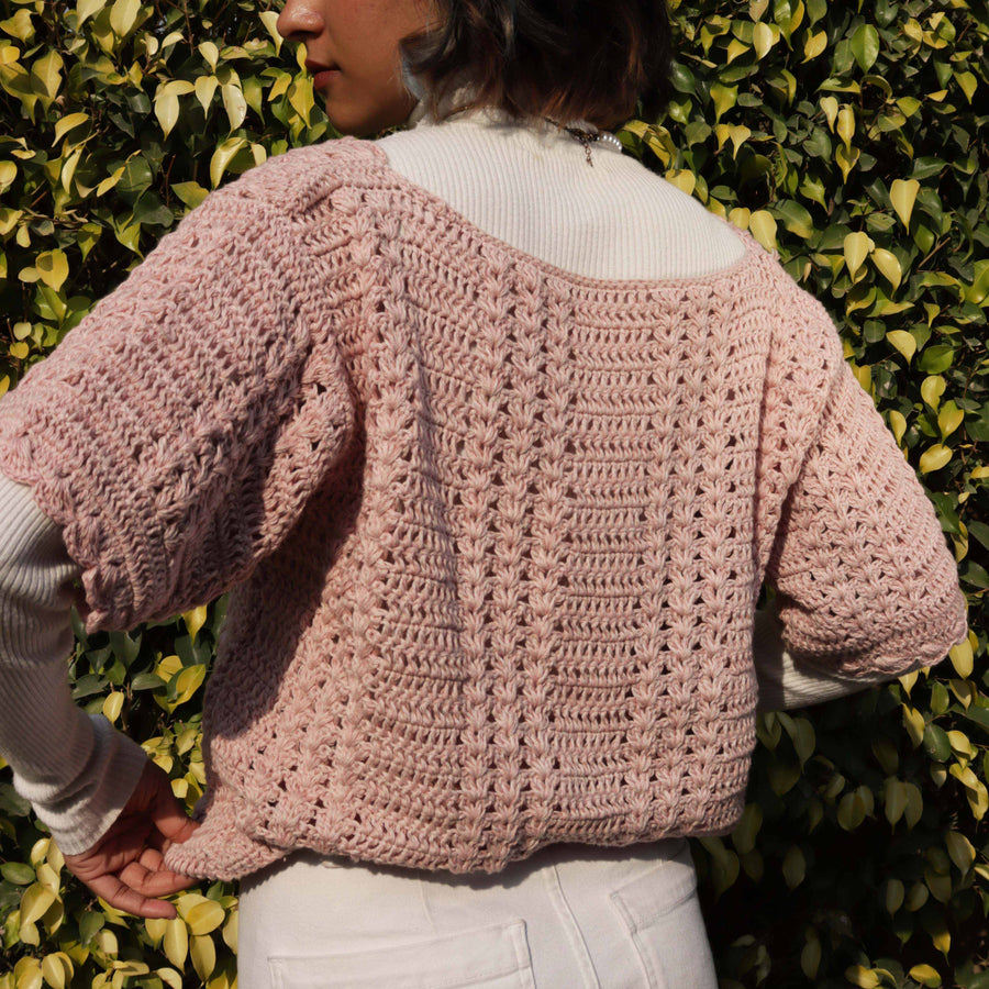 Rosy Boxy Fit Crochet Top