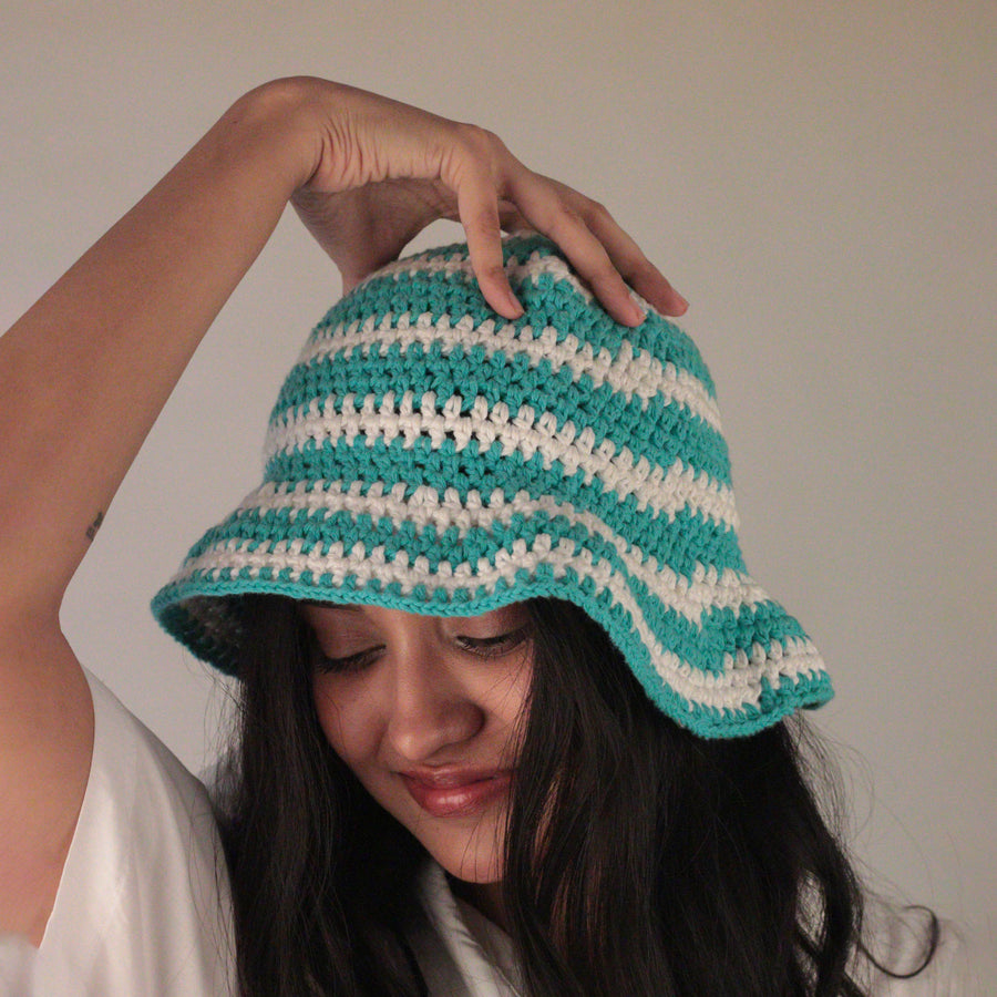 The Striped Bucket Crochet Hat