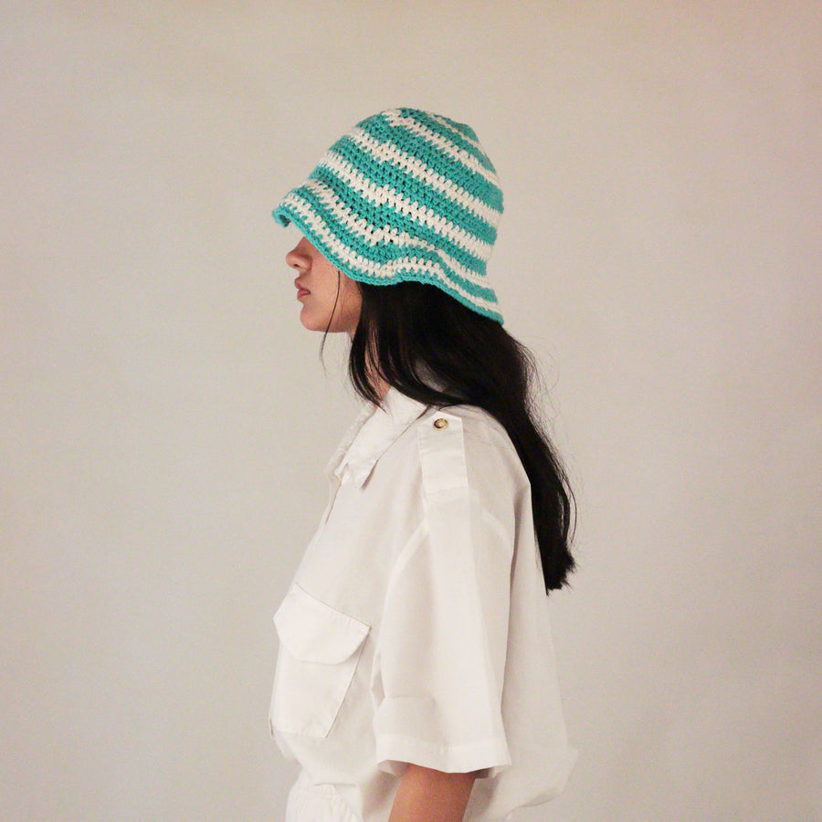 The Striped Bucket Crochet Hat