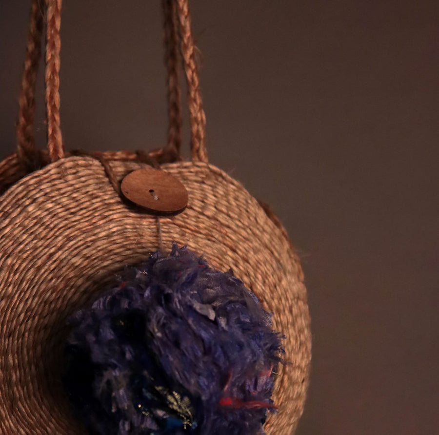 Round Bamboo Crochet Bag