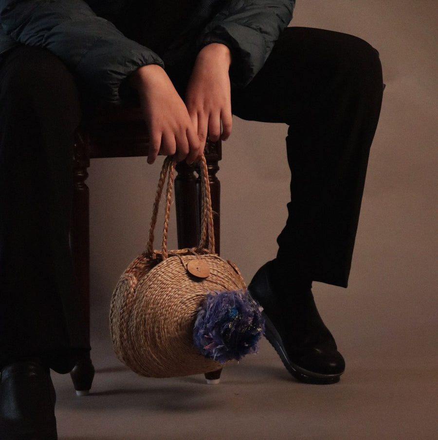 Round Bamboo Crochet Bag