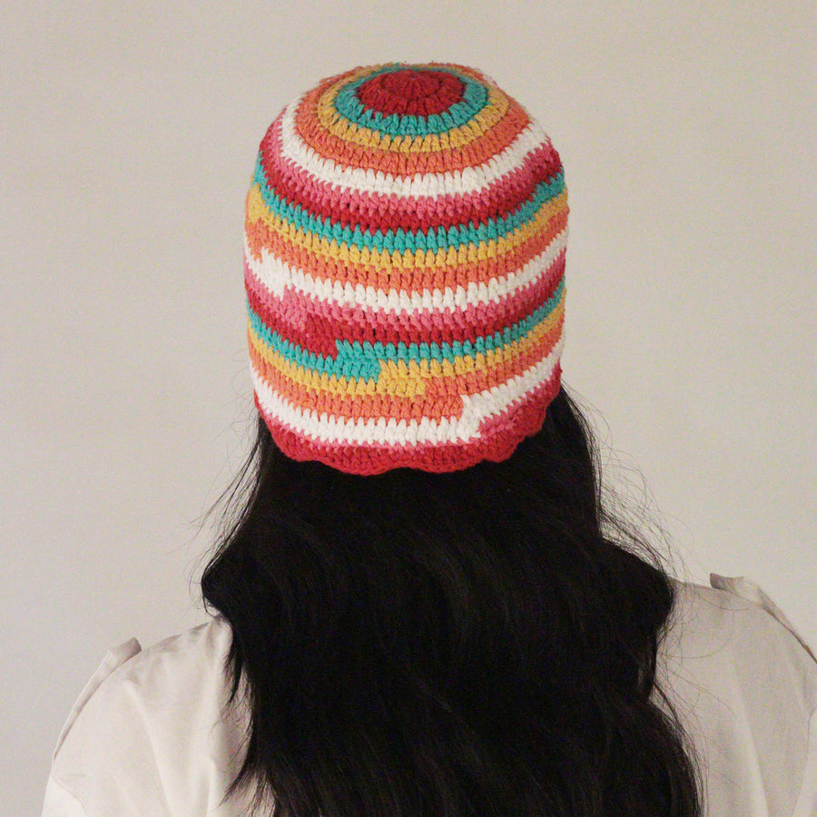 The Candy Striped Bucket Crochet Hat