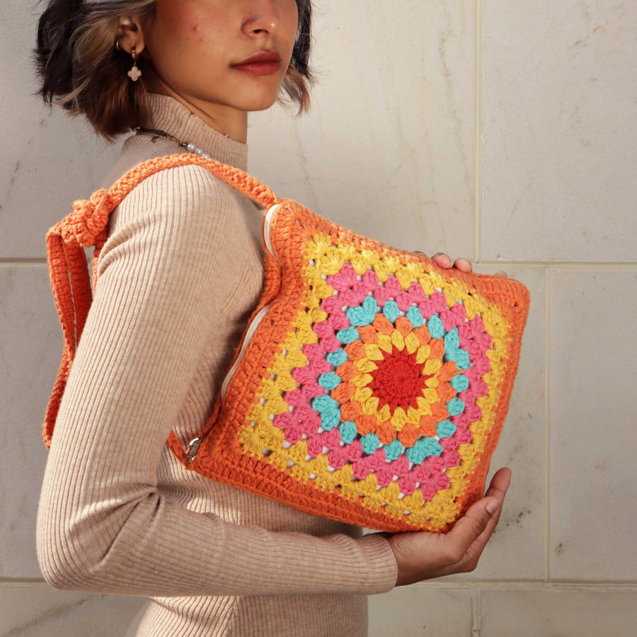 Granny Patch Crochet Sling Bag