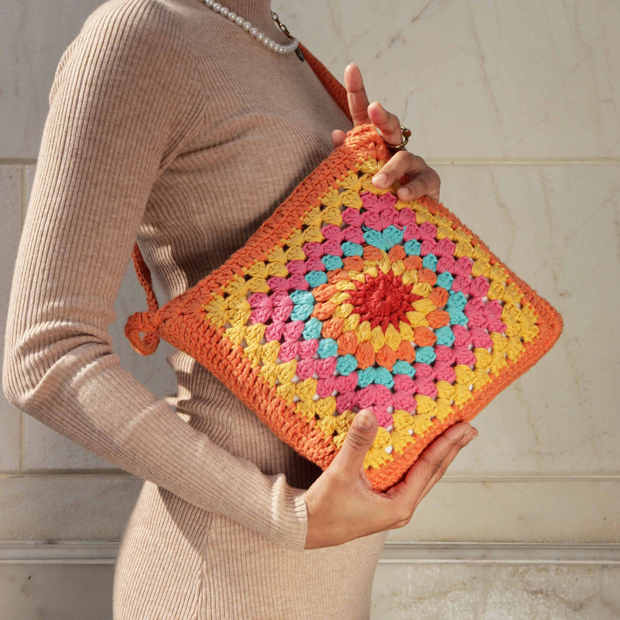 Granny Patch Crochet Sling Bag