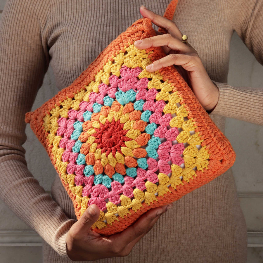 Granny Patch Crochet Sling Bag