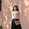 Shell White Crochet Sling Bag