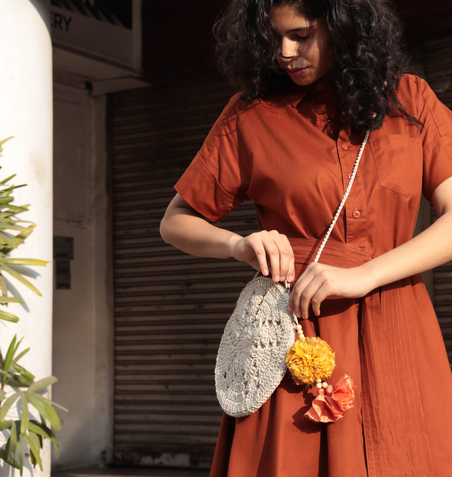 Round Crochet Sling Bag