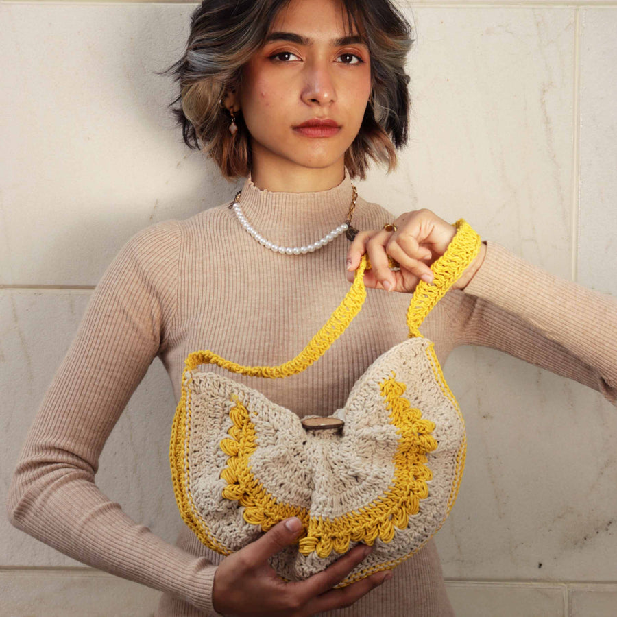 Sea Shell Crochet Cross-body Bag