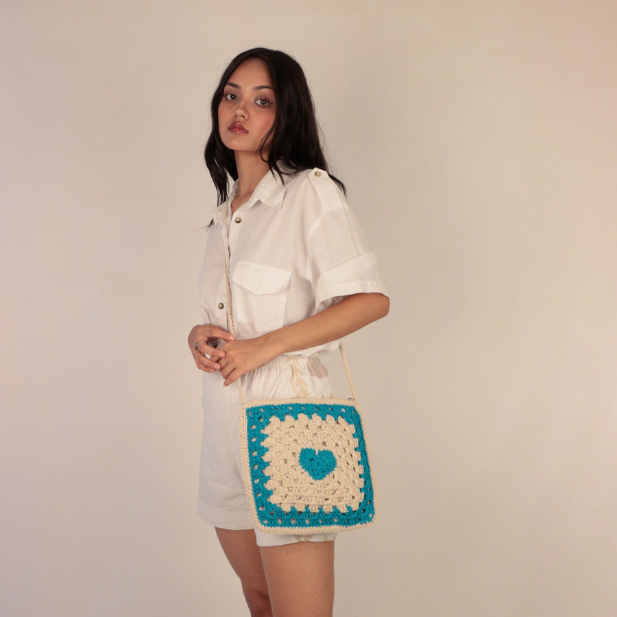 Heart on my Sling Crochet Sling Bag