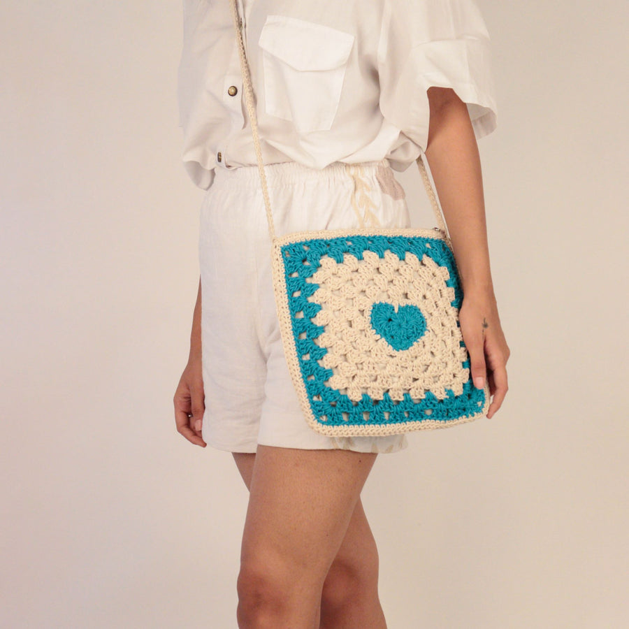 Heart on my Sling Crochet Sling Bag