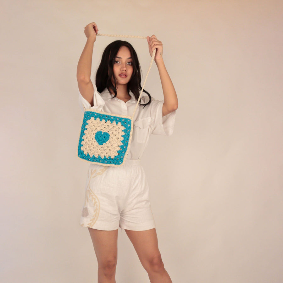 Heart on my Sling Crochet Sling Bag
