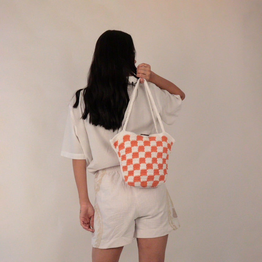 Chequered Bucket Bag