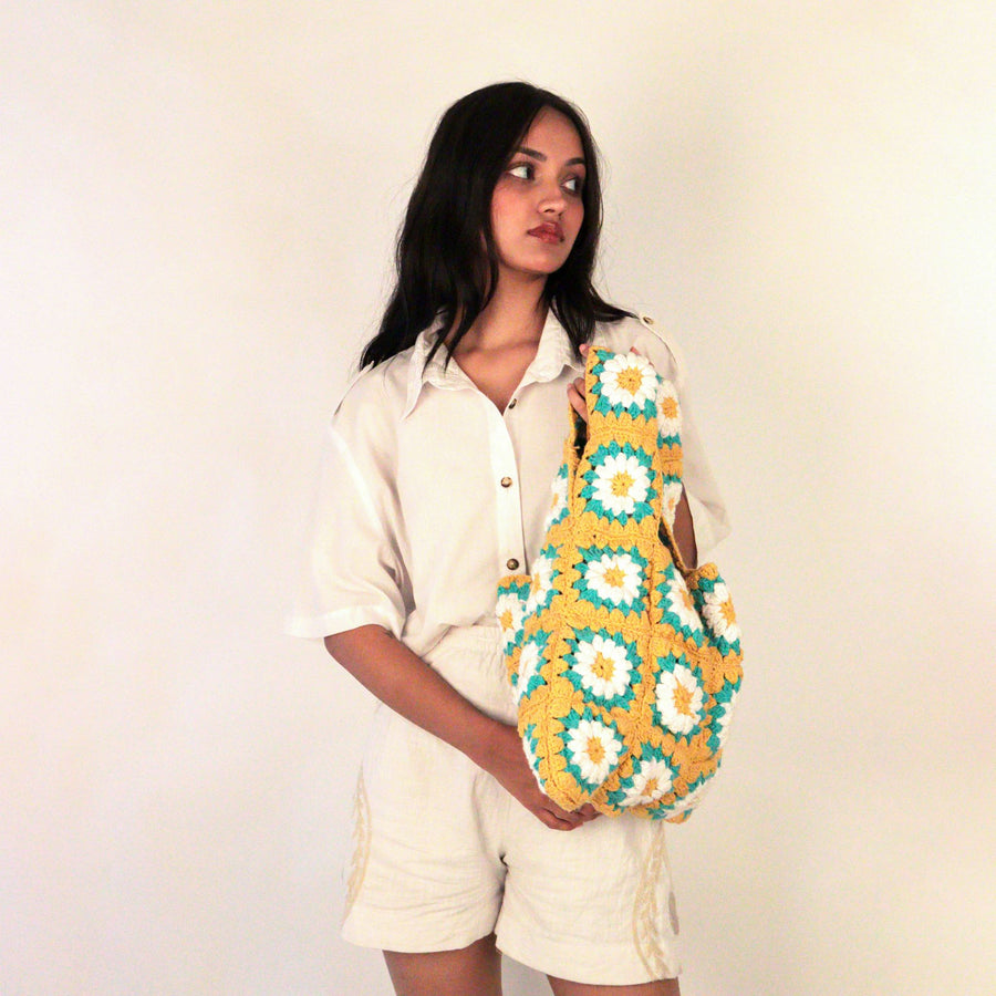 The Floral Shopper Crochet Tote Bag