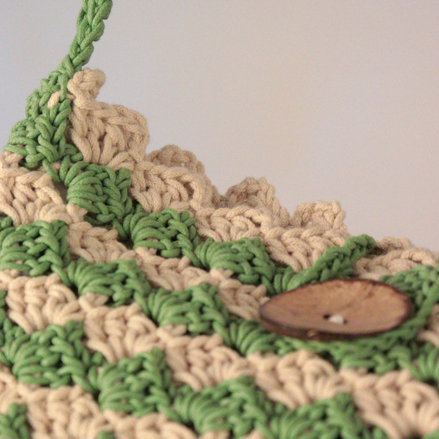 Striper Bucket Crochet Sling Bag