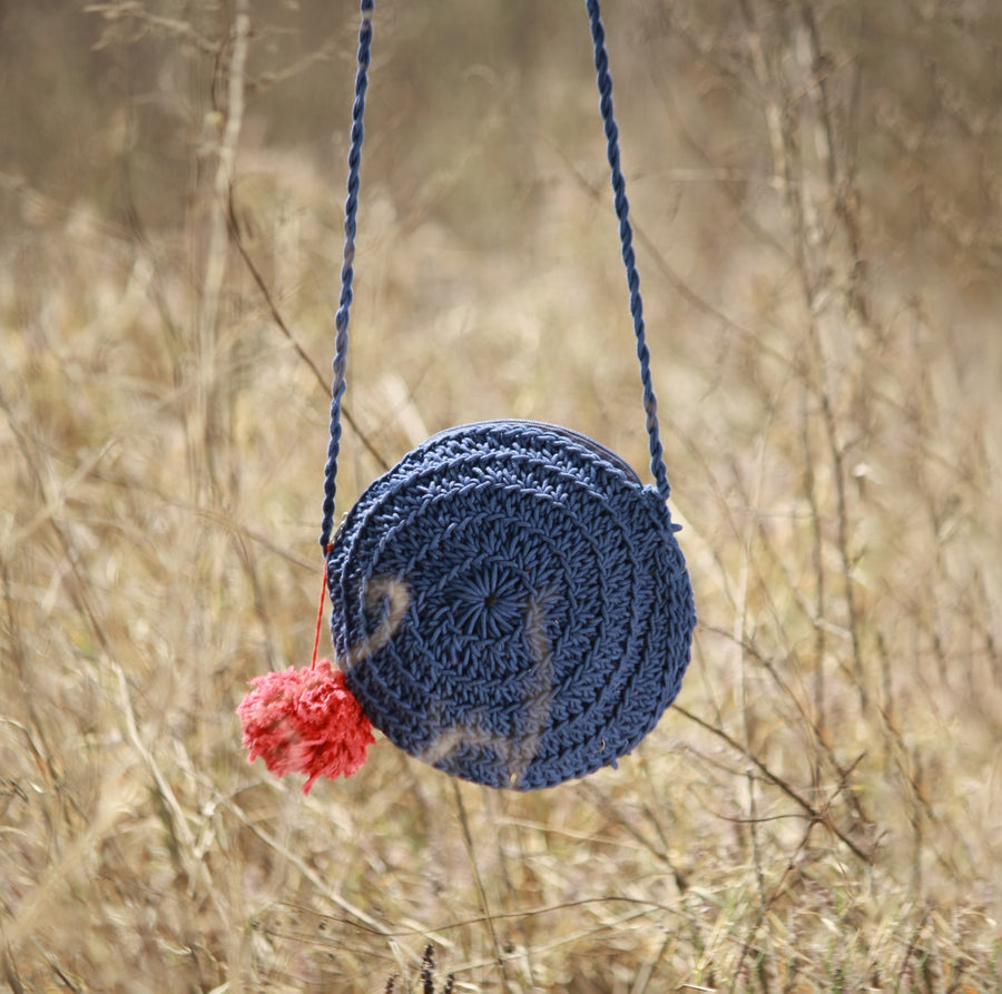 Miniature Round Crochet Sling Bag