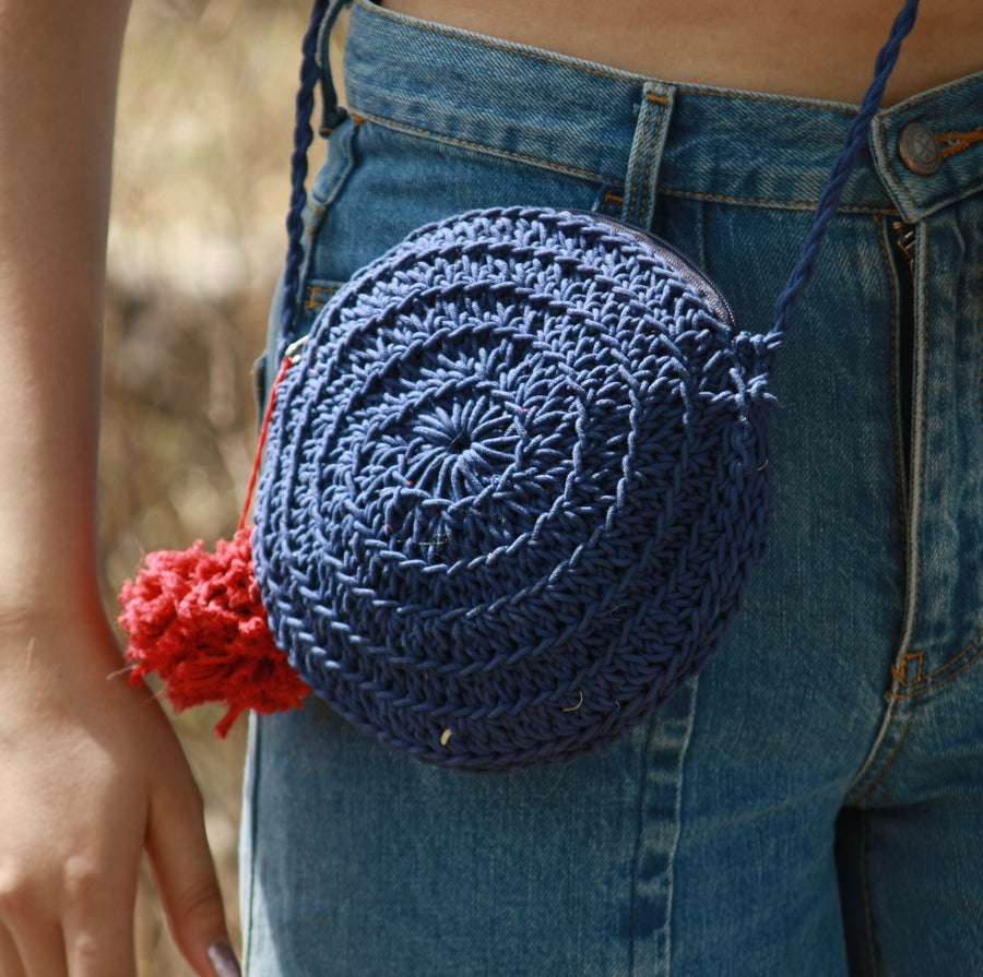 Miniature Round Crochet Sling Bag