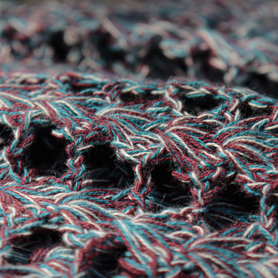 Mix Blue Cotton Crochet Stole