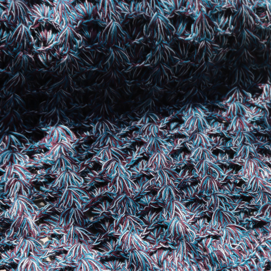 Mix Blue Cotton Crochet Stole