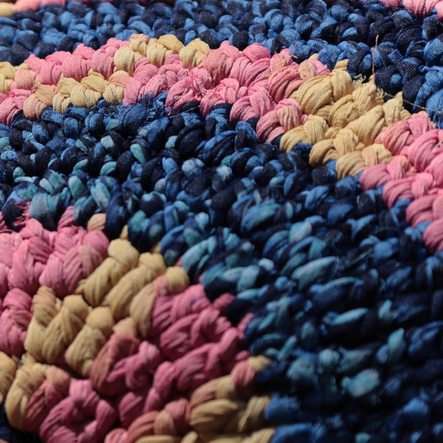 The Blue-Pink-Yellow Crochet Clutch